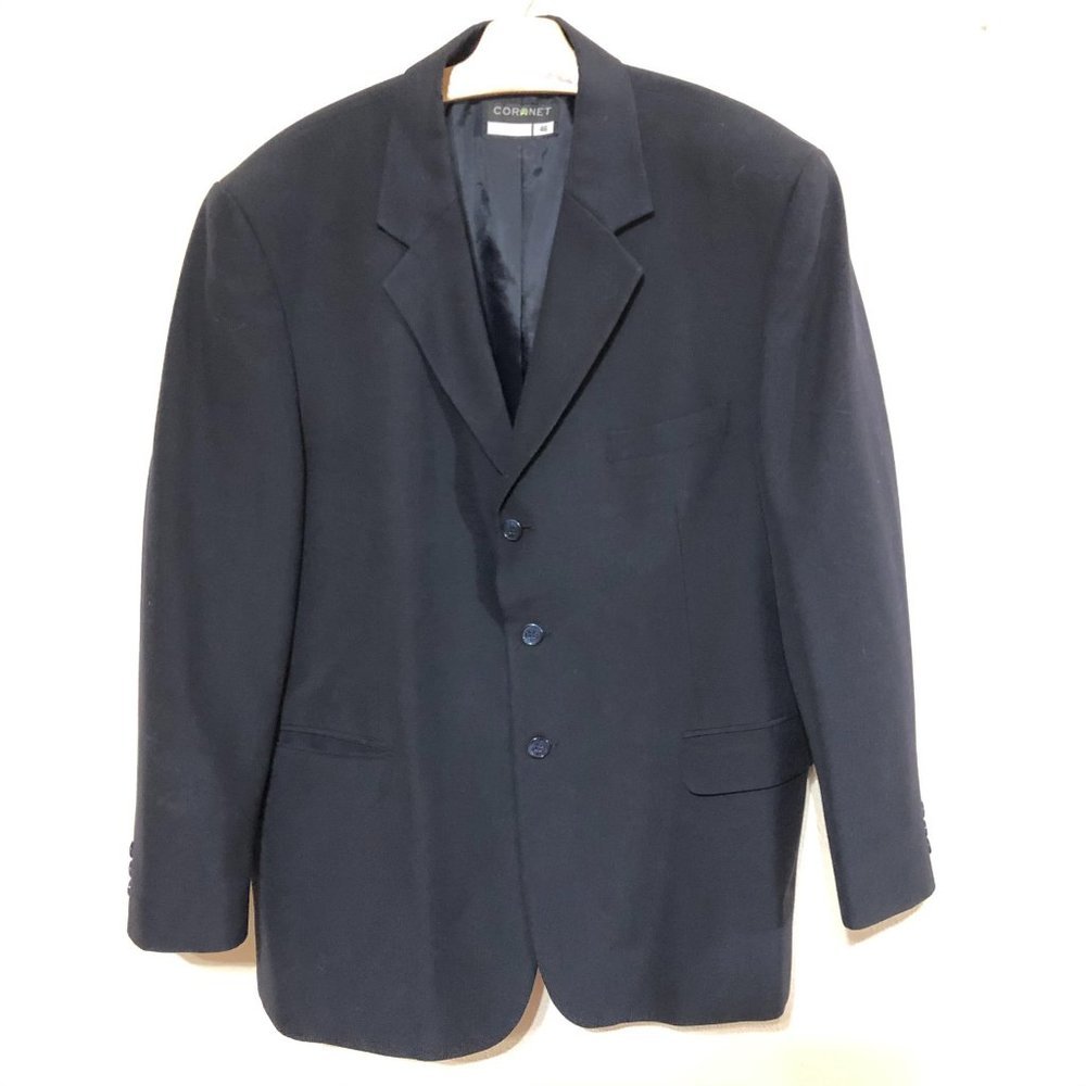 CORONET Blue Button Up Suit Jacket